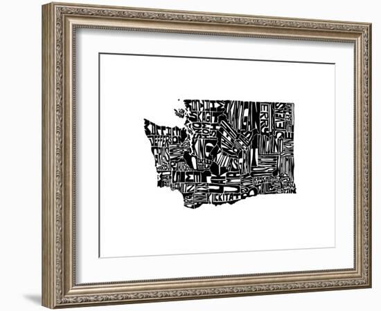 Typographic Washington-CAPow-Framed Art Print