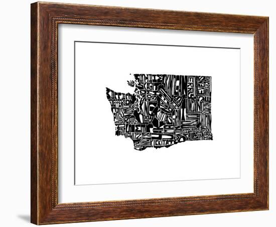 Typographic Washington-CAPow-Framed Art Print