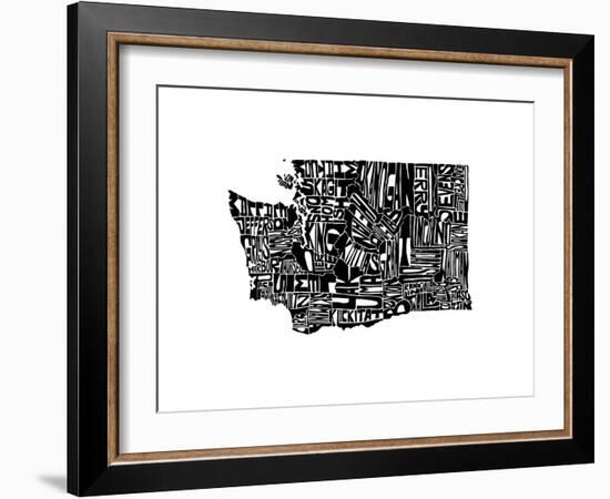 Typographic Washington-CAPow-Framed Art Print