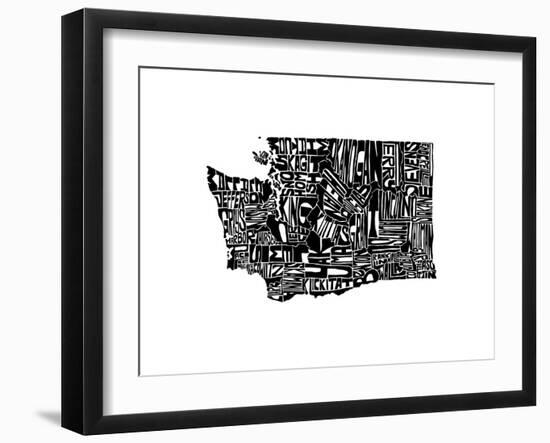 Typographic Washington-CAPow-Framed Art Print