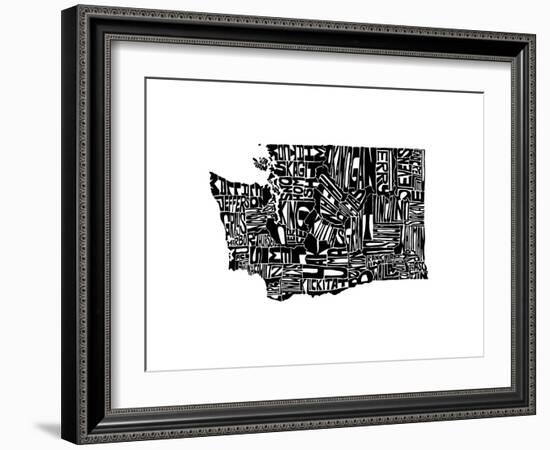 Typographic Washington-CAPow-Framed Art Print