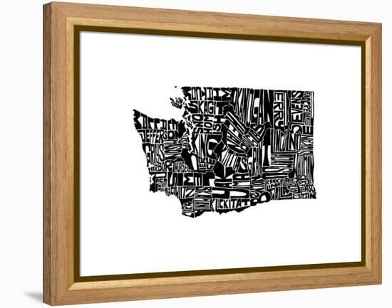 Typographic Washington-CAPow-Framed Stretched Canvas