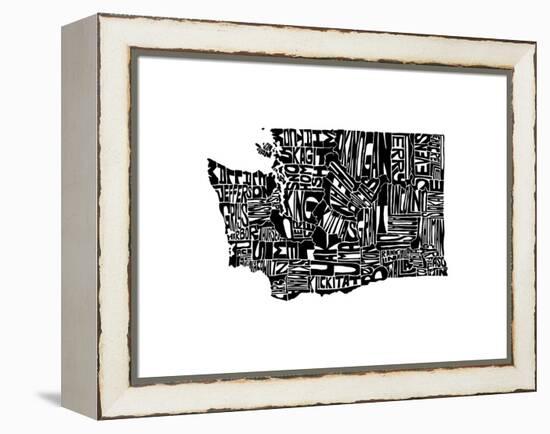 Typographic Washington-CAPow-Framed Stretched Canvas