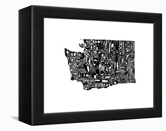 Typographic Washington-CAPow-Framed Stretched Canvas