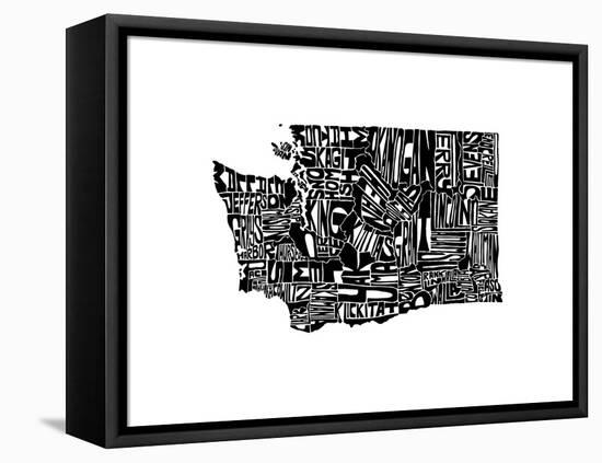 Typographic Washington-CAPow-Framed Stretched Canvas