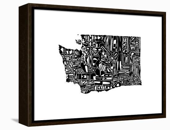 Typographic Washington-CAPow-Framed Stretched Canvas