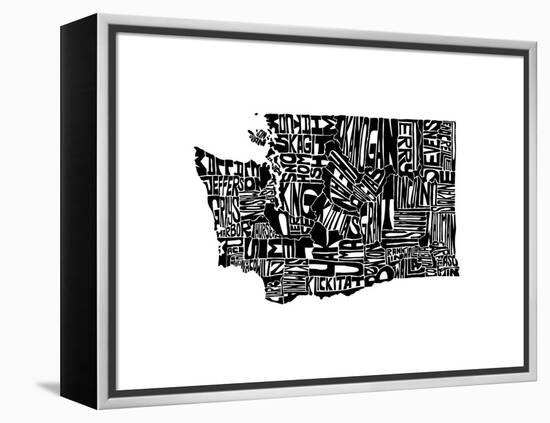 Typographic Washington-CAPow-Framed Stretched Canvas