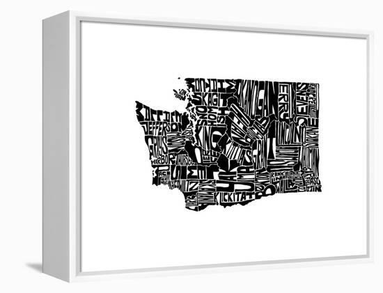 Typographic Washington-CAPow-Framed Stretched Canvas