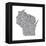 Typographic Wisconsin Charcoal-CAPow-Framed Stretched Canvas