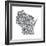 Typographic Wisconsin Charcoal-CAPow-Framed Art Print