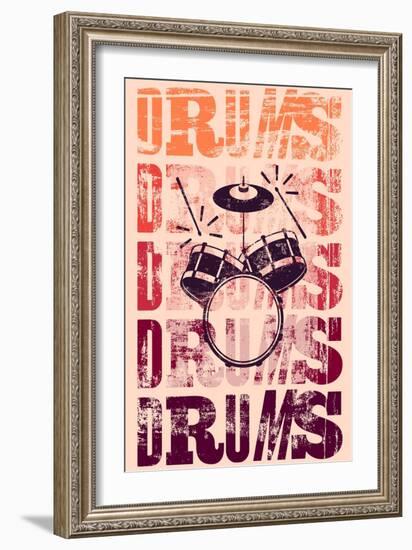 Typographical Drums-ZOO BY-Framed Art Print