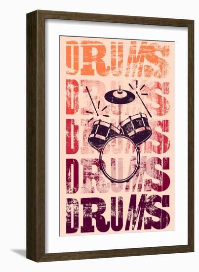 Typographical Drums-ZOO BY-Framed Art Print