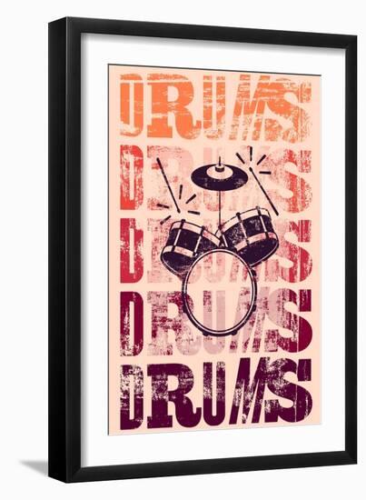 Typographical Drums-ZOO BY-Framed Art Print