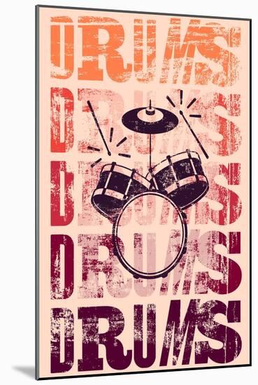 Typographical Drums-ZOO BY-Mounted Art Print