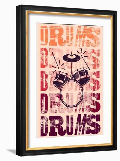 Typographical Drums-ZOO BY-Framed Art Print