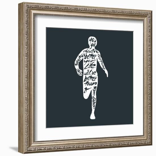 Typography Lettering Runner-Vitaliy Zuyenko-Framed Art Print