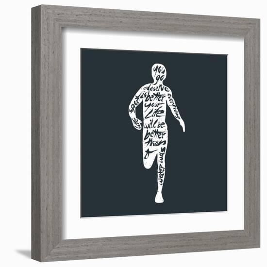 Typography Lettering Runner-Vitaliy Zuyenko-Framed Art Print