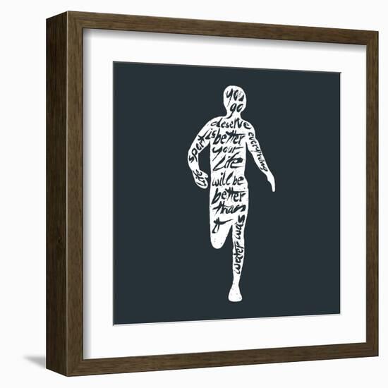 Typography Lettering Runner-Vitaliy Zuyenko-Framed Art Print