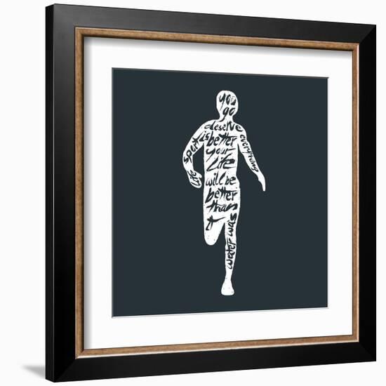 Typography Lettering Runner-Vitaliy Zuyenko-Framed Art Print