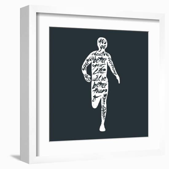 Typography Lettering Runner-Vitaliy Zuyenko-Framed Art Print