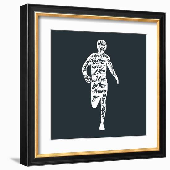 Typography Lettering Runner-Vitaliy Zuyenko-Framed Art Print