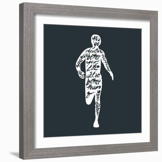 Typography Lettering Runner-Vitaliy Zuyenko-Framed Art Print