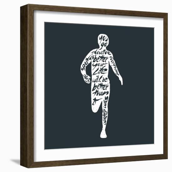 Typography Lettering Runner-Vitaliy Zuyenko-Framed Art Print