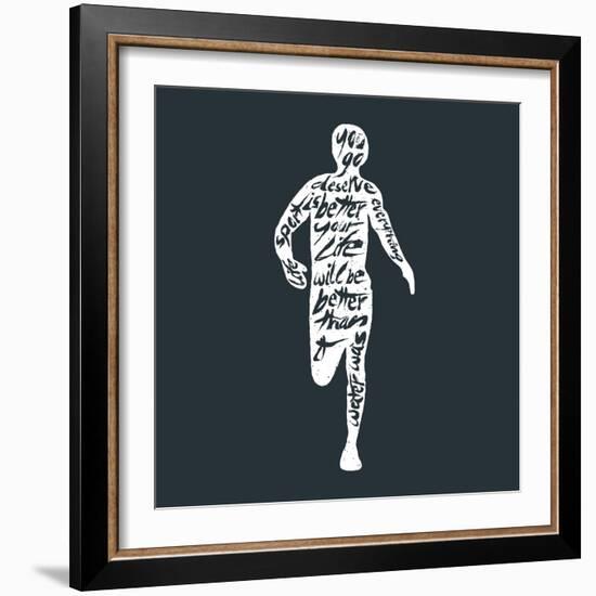 Typography Lettering Runner-Vitaliy Zuyenko-Framed Art Print