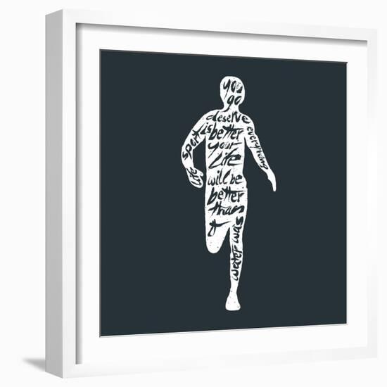 Typography Lettering Runner-Vitaliy Zuyenko-Framed Art Print