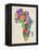 Typography Map of Africa-Michael Tompsett-Framed Stretched Canvas