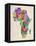 Typography Map of Africa-Michael Tompsett-Framed Stretched Canvas