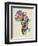 Typography Map of Africa-Michael Tompsett-Framed Art Print