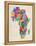 Typography Map of Africa-Michael Tompsett-Framed Stretched Canvas