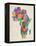 Typography Map of Africa-Michael Tompsett-Framed Stretched Canvas