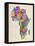 Typography Map of Africa-Michael Tompsett-Framed Stretched Canvas