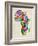 Typography Map of Africa-Michael Tompsett-Framed Art Print