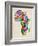 Typography Map of Africa-Michael Tompsett-Framed Art Print