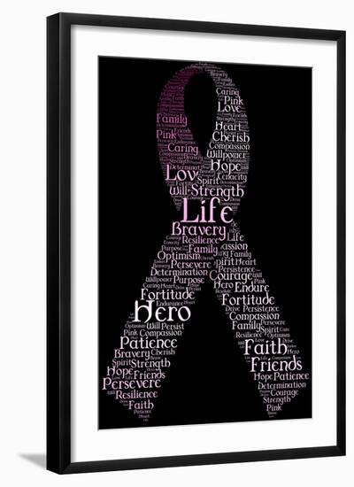 Typography Pink Ribbon-SirTallGuy-Framed Art Print