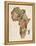 Typography Text Map of Africa-Michael Tompsett-Framed Stretched Canvas