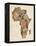 Typography Text Map of Africa-Michael Tompsett-Framed Stretched Canvas