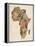 Typography Text Map of Africa-Michael Tompsett-Framed Stretched Canvas