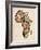 Typography Text Map of Africa-Michael Tompsett-Framed Art Print