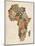 Typography Text Map of Africa-Michael Tompsett-Mounted Art Print