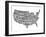 Typography Usa Map-NaxArt-Framed Art Print