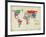 Typography World Map 3-NaxArt-Framed Art Print