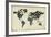 Typography World Map 4-NaxArt-Framed Art Print