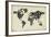 Typography World Map 4-NaxArt-Framed Art Print