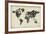 Typography World Map 4-NaxArt-Framed Art Print