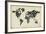 Typography World Map 4-NaxArt-Framed Art Print