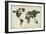 Typography World Map 4-NaxArt-Framed Art Print